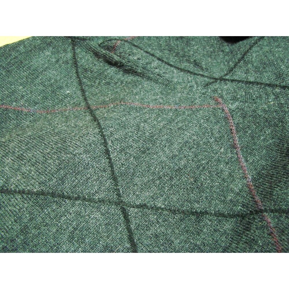 Jos. A. Bank Traveler Sweater Mens L Merino Wool V Neck Gray Black Maroon Stripe - Picture 9 of 10